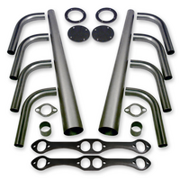 Patriot Lakester Weld-Up Header Kit Suit SB Chev 1-5/8" Primary Pipe With 3-1/2" Collector, Oval Port