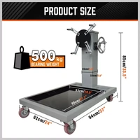 Proflow Heavy Duty Engine Stand 500 Kg with 360deg Turntable & Handle Grey Powder Coated with Drip Tray