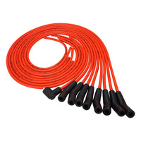 Proflow SuperMax Wire, Ignition Lead Kit, 8.5mm Spiral Core, Red, 135 Deg Plug, Hei & Socket Cap, Universal, V8 with Separator Set