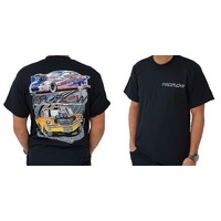 Proflow Car Mural T-Shirt, Cotton, Black, Men's XXXX-Large, Each