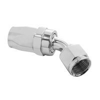 Proflow 45 Degree Hose End -08AN Hose to Female, Polished