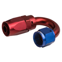 Proflow 180 Degree Hose End -04AN Hose to Female Blue/Red PFE106-04
