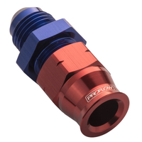 Proflow 3/8in. Tube To Male -06AN Hose End Aluminium Tube Adaptor, Blue/Red