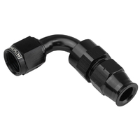 Proflow 3/4in. Tube 90 Degree To Female -12AN Hose End Tube Adaptor, Black