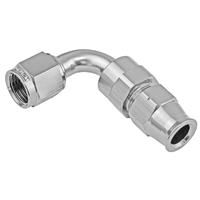 Proflow 3/4in. Tube 90 Degree To Female -12AN Hose End Tube Adaptor, Polished