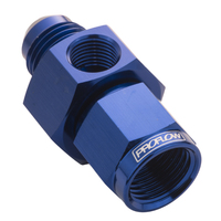 Proflow Straight Male Adaptor Female Adaptor -08AN 1/8in. NPT Gauge Port Hose End, Blue