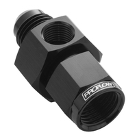 Proflow Straight Male Adaptor Female Adaptor -16AN 1/8in. NPT Gauge Port Hose End, Black
