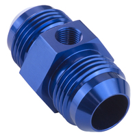 Proflow Straight Male Adaptor - Male Adaptor -04AN 1/8in. NPT Gauge Port Hose End Blue PFE141-04