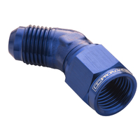 Proflow 45 Degree Male Adaptor - Female Adaptor Swivel Coupler Hose End -06AN Blue PFE142-06