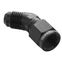 Proflow 45 Degree Male Adaptor - Female Adaptor Swivel Coupler Hose End -08AN Black PFE142-08BK