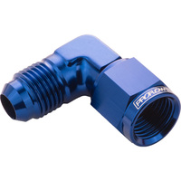 Proflow 90 Degree Male Adaptor - Female Adaptor Swivel Coupler Hose End -06AN Blue PFE143-06