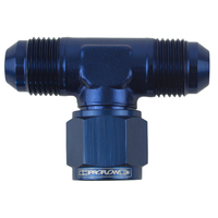 Proflow AN Tee -06AN Female Swivel Coupler Hose End On Side, Blue