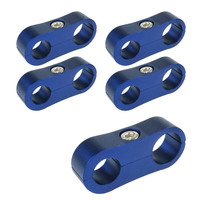 Proflow Billet Aluminium Hose & Tubing Clamp Separators 5 pack Clamps 13mm -16mm Blue