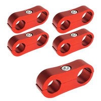 Proflow Billet Aluminium Hose & Tubing Clamp Separators 5 pack Clamps 13mm -16mm Red