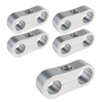 Proflow Billet Aluminium Hose & Tubing Clamp Separators 5 pack Clamps 13mm -16mm Silver 