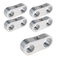Proflow Billet Aluminium Hose & Tubing Clamp Separators 5 pack Clamps 13mm -19mm Silver  PFE156-08-12S