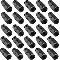Proflow Bulk Pack Aluminium Straight Hose End -06AN For PTFE, Black, 25pc