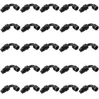 Proflow Bulk Pack Aluminium 90 Degree Hose End -06AN PTFE Hose, Black, 25pc