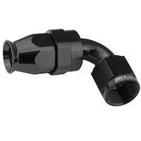 Proflow Aluminium 120 Degree Hose End Hose End For -08AN PTFE Hose, Black