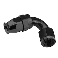 Proflow Aluminium 150 Degree Hose End Hose End For -08AN PTFE Hose, Black