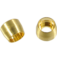 Proflow Brass Olive Insert Brass -04AN, 5Pk