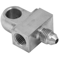 Proflow Stainless Steel Brake Adaptor Tee Block 3/8in. x 24 x 2 & -03AN Male x 1 PFE329