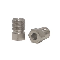 Proflow Brake Hard Line Tube Nut 10mm x 1.00mm Stainless, for 3/16 pipe, Qty 2