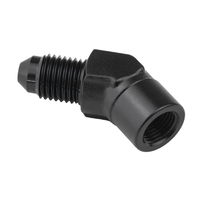 Proflow Female Adaptor 45 Degree Adaptor 1/8in. NPT To Male -04AN, Black
