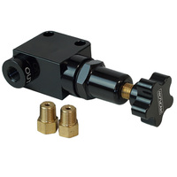 Proflow Brake Proportioning Valve Knob Adjustment 3/8in. x24 Single Inlet/Outlet Aluminium Black  PFE386