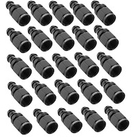 Proflow Bulk Pack Straight Push On Hose End -06AN, Black, 25pc