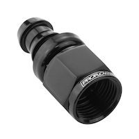 Proflow Straight Push Lock Hose End Barb 3/4'' To Female -12AN, Black