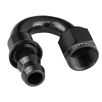 Proflow 180 Degree Push Lock Hose End Barb 3/4'' To Female -12AN, Black