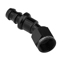 Proflow 30 Degree Push Lock Hose End Barb 3/8'' To Female -06AN, Black