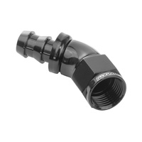 Proflow 45 Degree Fitting Hose End Full Flow 5/16in. Barb to Female -06AN Black