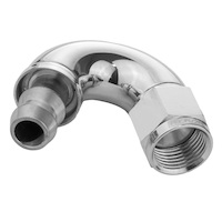 Proflow 150 Degree Fitting Hose End Full Flow Barb to Female -06AN Polished PFE515-06HP