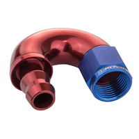 Proflow 180 Degree Fitting Hose End Full Flow Barb to Female -06AN Blue/Red PFE516-06