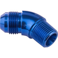 Proflow 45 Degree 1/2in. NPT To Male -10AN Flare to NPT Adaptor Blue  PFE523-10