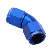 Proflow 45 Degree Female Flare Union Full Flow Swivel Hose End -04AN Blue PFE534-04