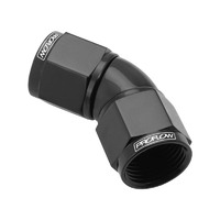 Proflow 45 Degree Female Flare Union Full Flow Swivel Hose End -04AN Black PFE534-04BK