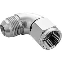 Proflow 90 Degree Full Flow Adaptor Male To Female -04AN, Polished