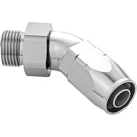 Proflow 45 Degree Fitting Hose End -06AN Orb Male To -06AN, Polished