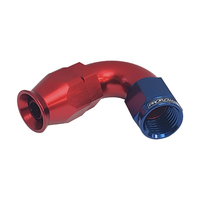 Proflow 120 Degree Fitting Hose End AN4 Suit PTFE Hose, Red/Blue