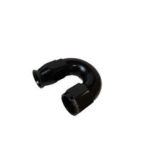 Proflow 180 Degree Fitting Hose End AN6 Suit PTFE Hose, Black