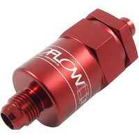 Proflow Billet Inline Aluminium Fuel Filter -06AN Red 30 Micron PFE609-06R