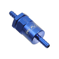 Proflow Billet Inline Aluminium Fuel Filter 3/8in. Barb Blue 30 Micron PFE610-06B