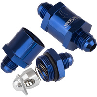 Proflow Fuel Check Valve Blue Aluminium -6 AN Male to -6 AN Male PFE612-06