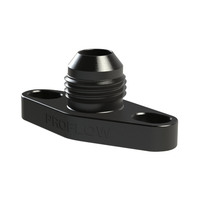 Proflow Adapter Turbo Oil Drain 38-44mm GT Aluminium Adaptor -08AN Male Black PFE692BK