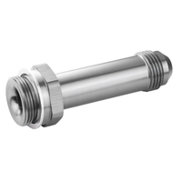Proflow Fitting Inlet Fuel Adaptor Male Holley Fuel Bowl 7/8 x 20 To -08AN Male 3in., Silver