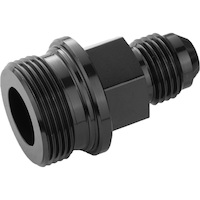 Proflow Fitting Inlet Fuel Adaptor Male Feed Demon 9/16 x 24 Short -06AN, Black