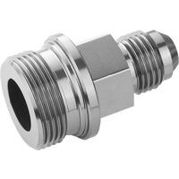 Proflow Fitting Inlet Fuel Adaptor Male Feed Demon 9/16 x 24 Short -06AN Silver PFE701-06S